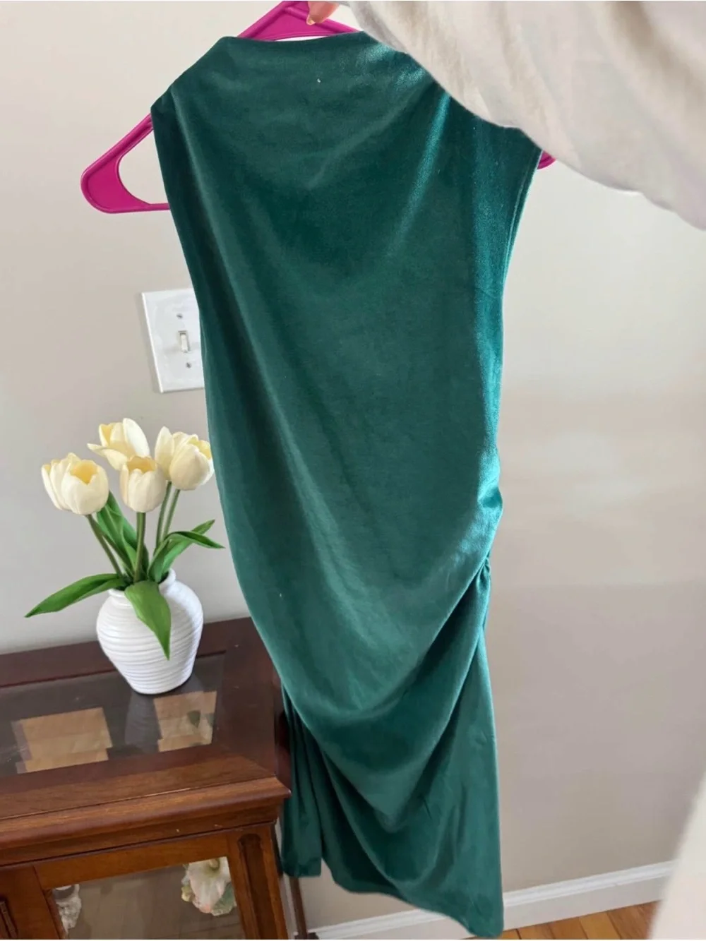 a new day Deep Emerald Green Velvet Drape